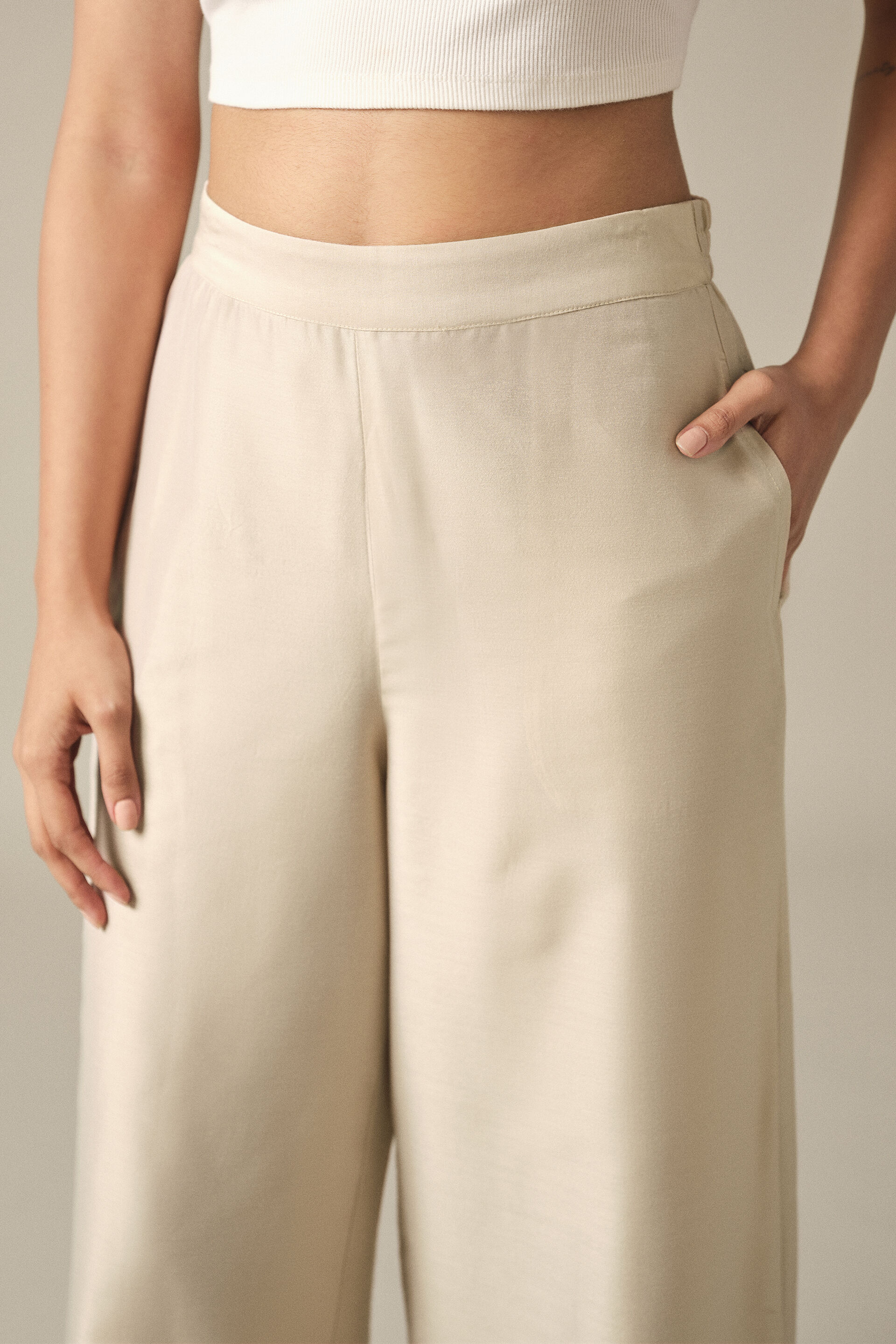 Flared Pants in Beige, Beige, image 3